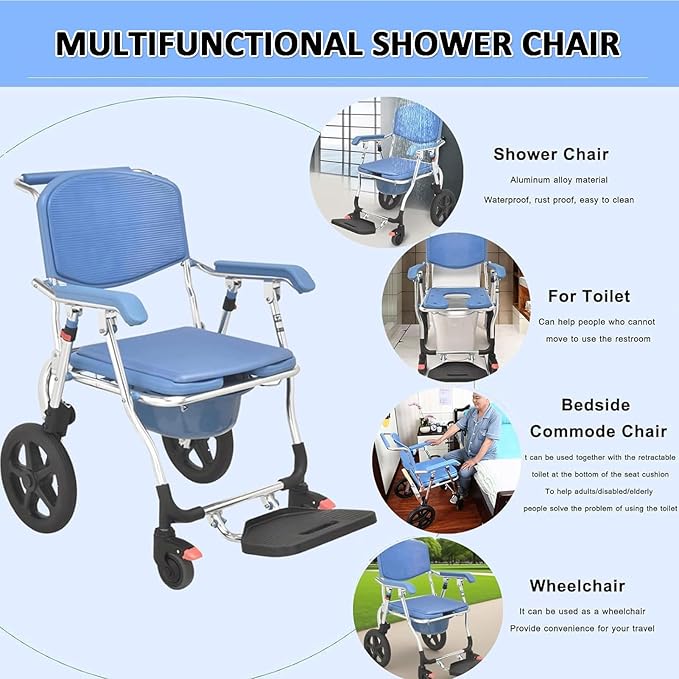 chaise de douche roulante multifonction