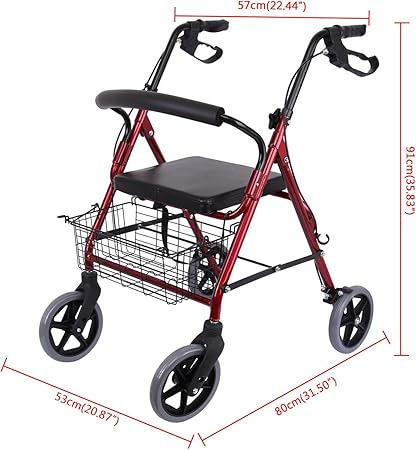 Rollator pliable léger en aluminium