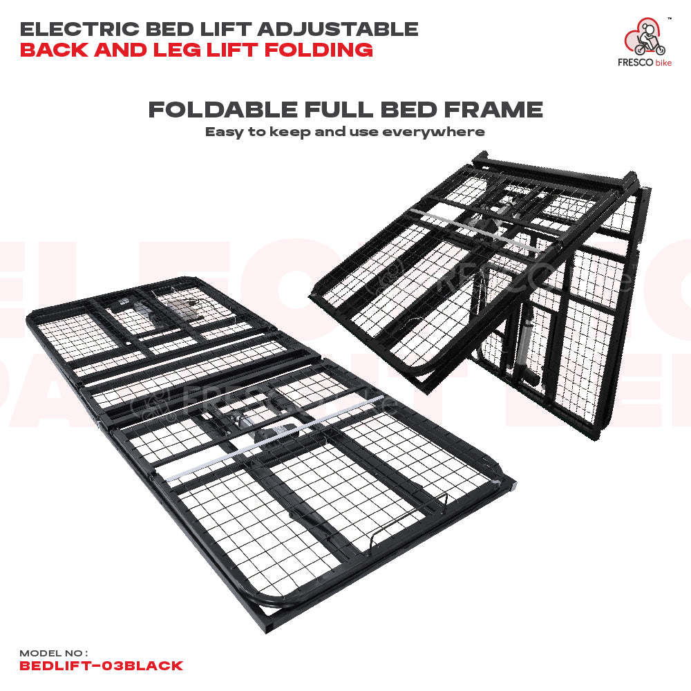 Lit électrique pliant relevable avec dossier et repose-pieds réglables