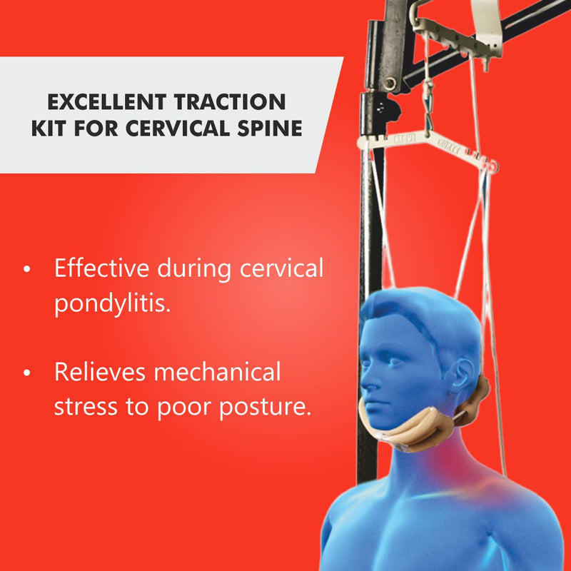 Kit de traction cervicale pour position assise avec sac de lestage