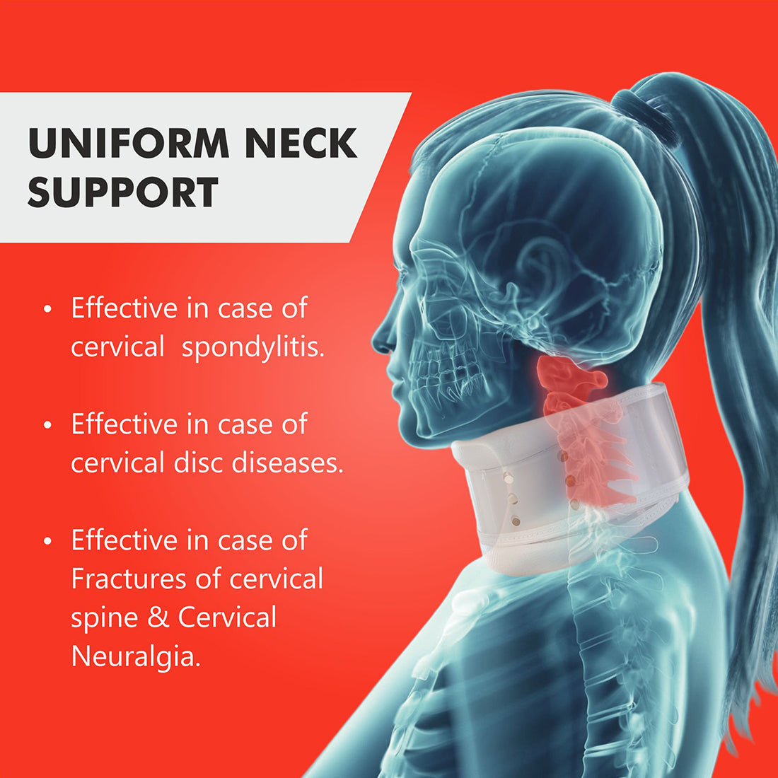 Collier cervical (réglable) | Attelle cervicale rigide pour l'immobilisation et le soutien post-opératoire
