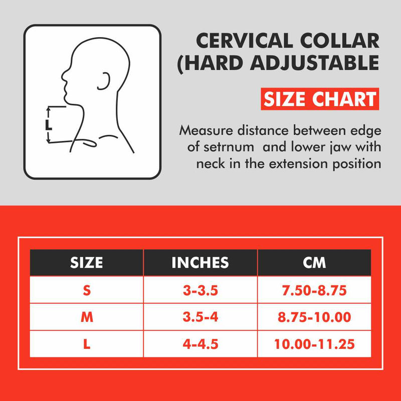 Collier cervical (réglable) | Attelle cervicale rigide pour l'immobilisation et le soutien post-opératoire