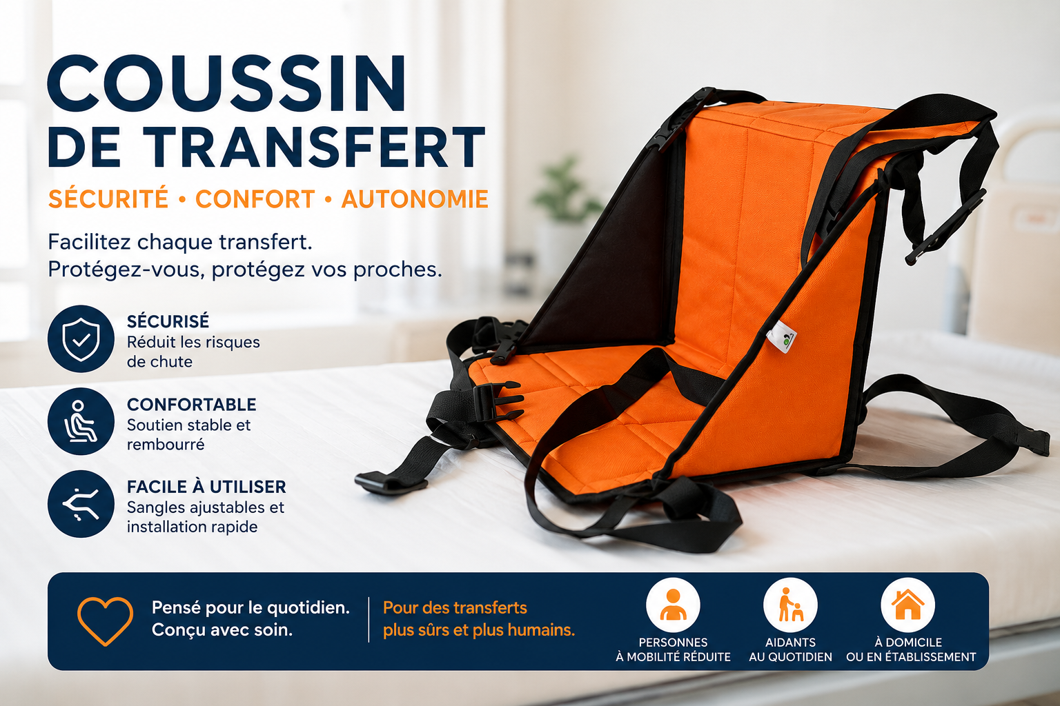 Coussin de transfert pour malade