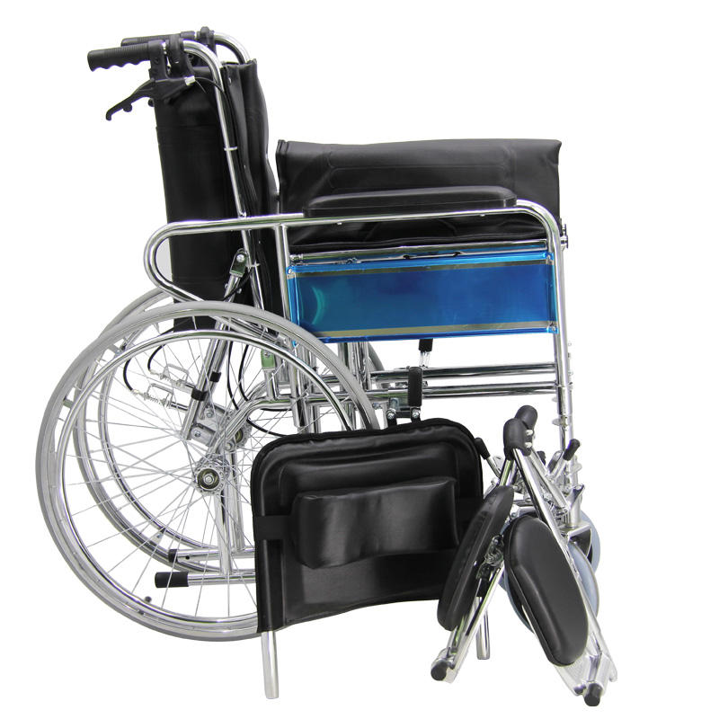 Fauteuil roulant inclinable avec siège de toilette pour personne handicapée, dossier réglable