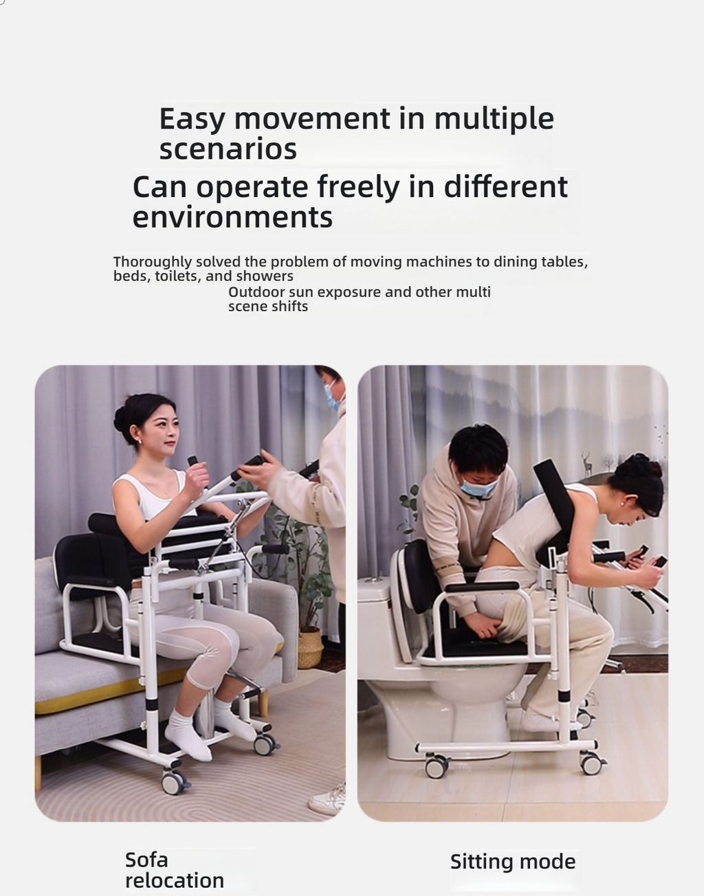 Chaise de Transfert Médicale – Déplacement Sécurisé Lit, WC & Fauteuil