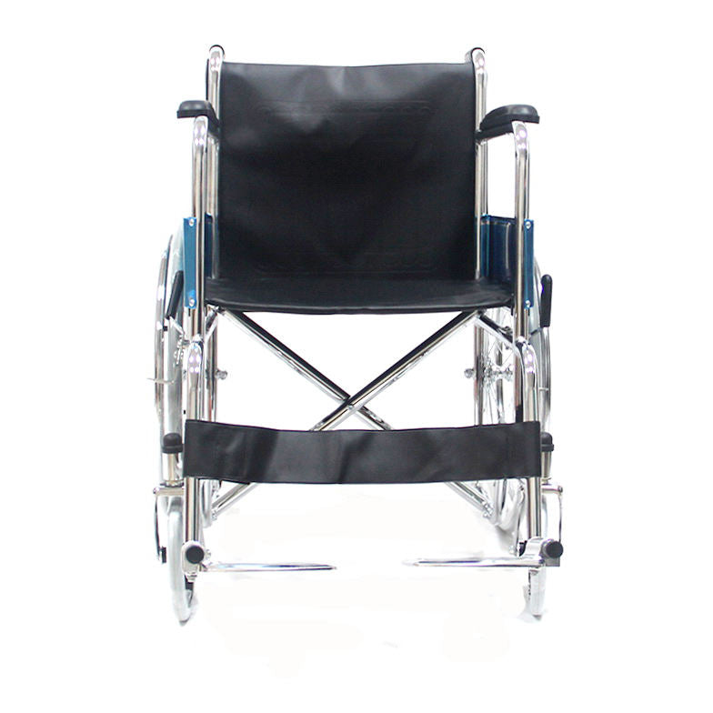 Fauteuil roulant économique pliable en acier pour personnes handicapées